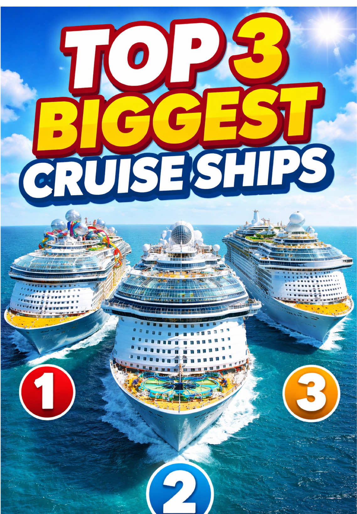 TOP 3 biggest cruise ship 😮 #cruiseship #cruise #sea #viral #ocean 