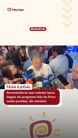 O ministro do Desenvolvimento Social, Família e Combate à Fome, Wellington Dias, afirmou que revendedoras que cobram taxas ilegais de beneficiários do programa Gás do Povo serão descredenciados, investigados e punidos. Segundo o ministro, já há operações em andamento em diversas cidades do Brasil para combater esse tipo de golpe.  Moradores de cidades do Piauí tem denunciado cobranças ilegais para a retirada do botijão nas revendedoras. O ministério do Desenvolvimento Social alerta que os beneficiários não devem aceitar qualquer tipo de cobrança para retirada do gás, o programa é 100% gratuito. 👉 Leia a matéria completa no nosso site. 🔗 Link na bio. 📲 Siga o @piauihoje e fique bem informado. Mais conteúdo sobre: #gasdopovo #taxailegal #piaui #beneficiosocial