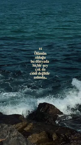 Ölümün olduğu bu dünyada hiçbir şey çok da ciddi değilidir aslında… #keşfet #keşfetbeniöneçıkar #keşfetteyizzz #söz #viral 