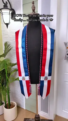 This sash isn’t just for graduation,  it’s for every sacrifice your family made to get you here. Wear your flag. Wear your story. 💙❤️ #graduationstole #classof2026 #firstgen #senioryear #dominican 
