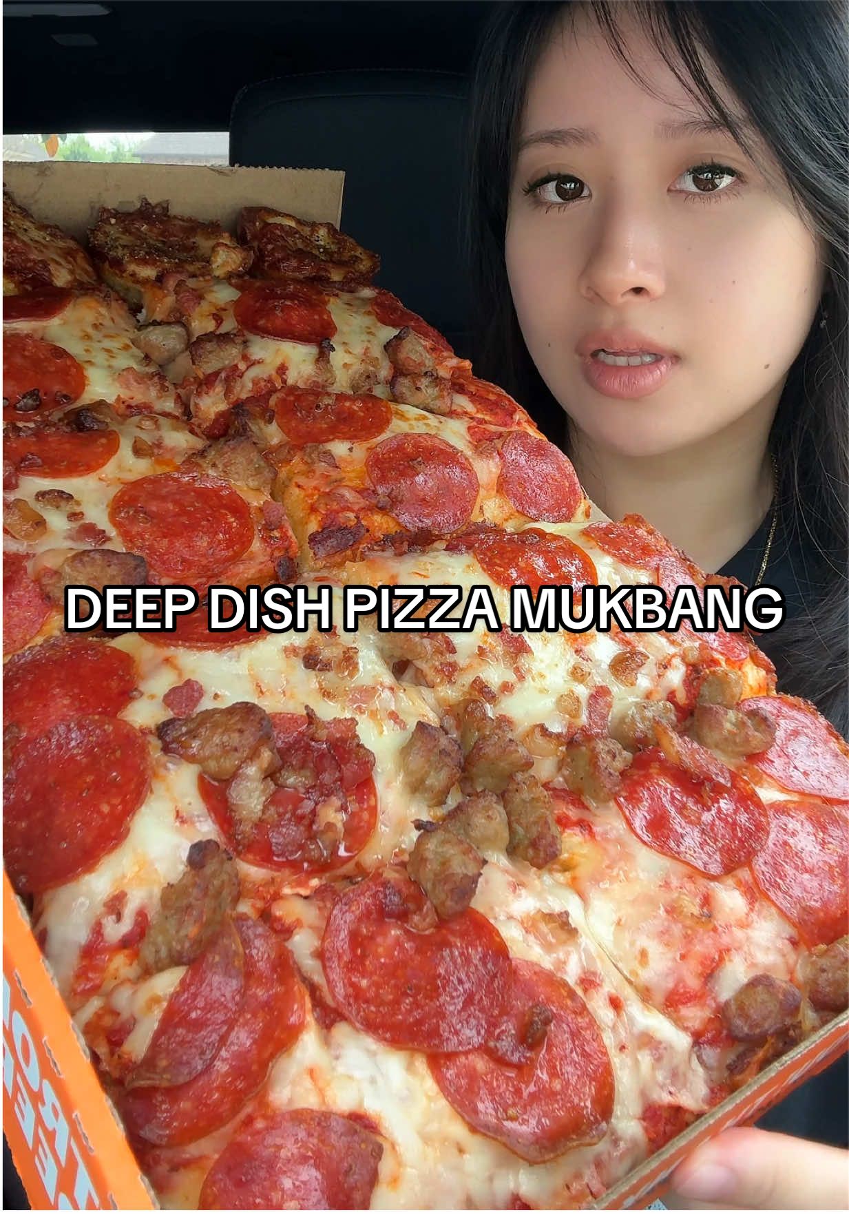 let’s eat deep dish pizza let’s go… @Little Caesars @OLIPOP #littlecaesars #deepdishpizza #olipop #mukbang #fypシ゚viral 
