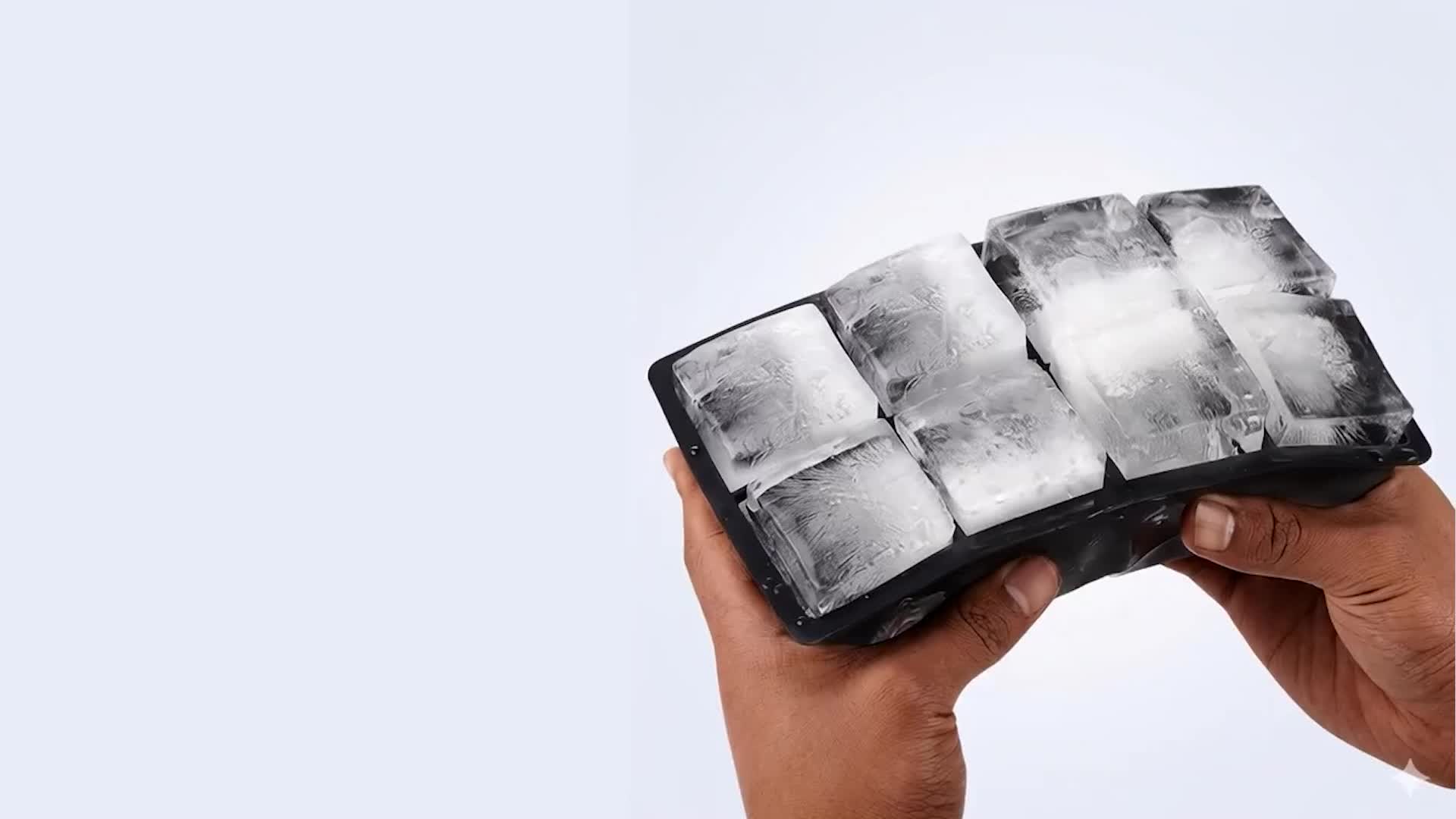 Large Ice Cube Tray with Bin - 3 Pack Silicone Trays for 8 Square Cubes with Large Bucket, Scoop, Tong & 2 SS Straws - Easy Release Ice Maker for Whiskey, Cocktails, Coffee (Black) #largecubesiliconeicetrays #largesiliconeicecubemolds #largesiliconeicecubetray #siliconelargeicecubetray #siliconeicecubetraylarge