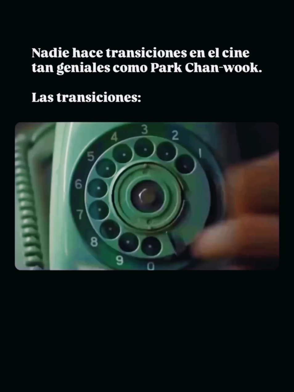 Cuando las transiciones dejan de ser simples cortes y se convierten en arte. 𝗣𝗮𝗿𝗸 𝗖𝗵𝗮𝗻-𝘄𝗼𝗼𝗸 no usa la técnica para lucirse: la convierte en emoción. Cada transición conecta ideas, estados mentales y sentimientos, imposible de imitar. Esto es Park Chan-wook en su máxima expresión: una clase magistral de transiciones cinematográficas  Si este reel te gustó,.compártelo, guárdalo y síguenos para más cine 🎬✨ #cinefilos #cinetiktok #director #peliculas #escueladecine 