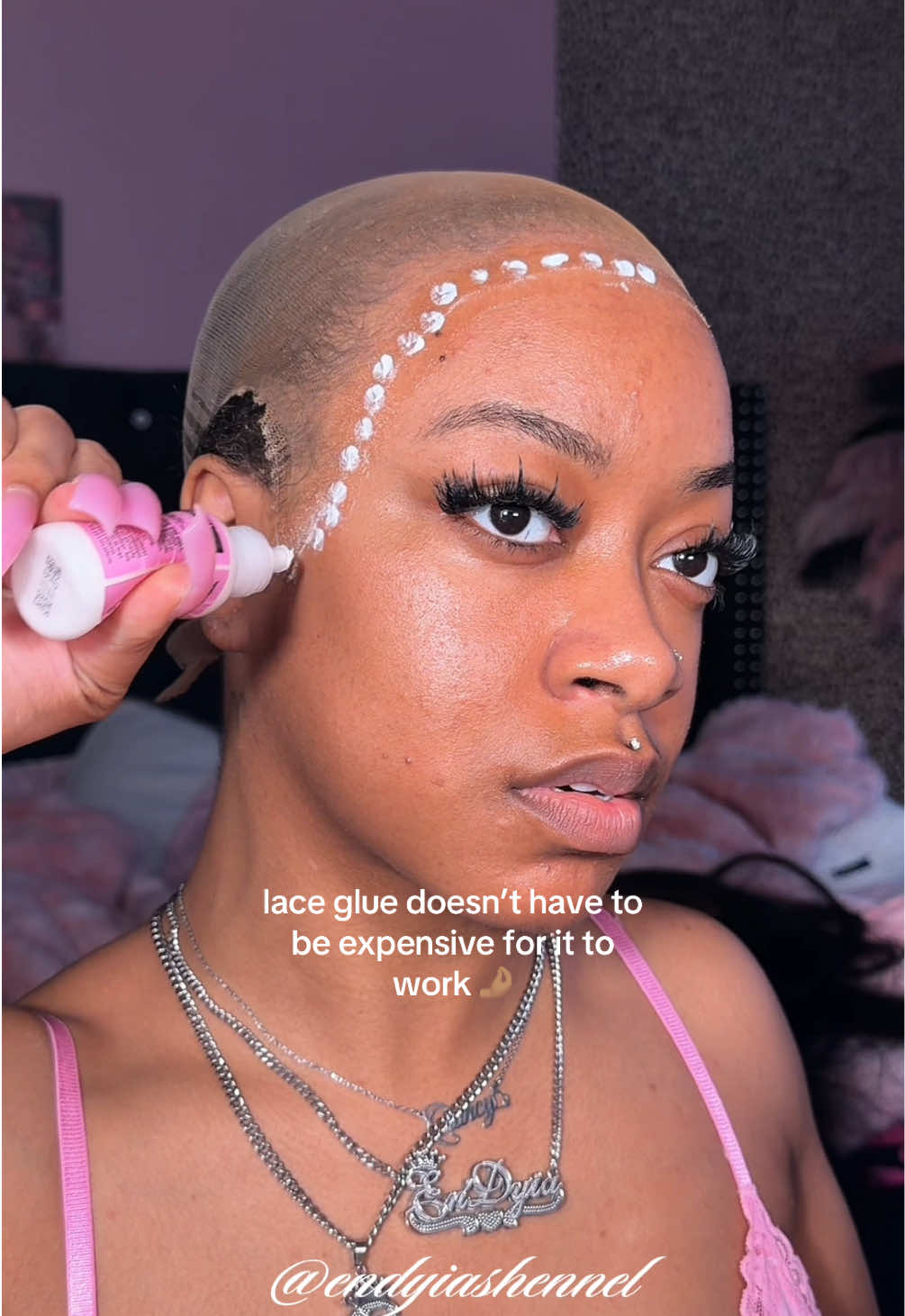 Ima be honest, some of the more pricy lace glues that I’ve tried… didn’t live up to the hype 😅  Key wig install take aways : -clean skin of any oils or makeup before applying lace glue (use witch hazel instead of alcohol) -apply lace glue in FRONT of your hairline, not on your hairline using THIN EVEN LAYERS  -Spread your lace glue using a CLEAN tool (if there’s any previous lace glue on it, it can mess up and clump up your current glue layers)  -Always lay your lace down in front of the glue to avoid having extra glue around your wig hairline -if you’re installing a new wig, cut the lace off with an eyebrow razor for a natural jagged edge 🤏🏽 btw I did create an Amazon list with all of my favorite products to install my wig with https://amzn.to/4uSYp1J #wigtok #wiginstalltutorial #wiginstallation #lacewig #wiginfluencer 
