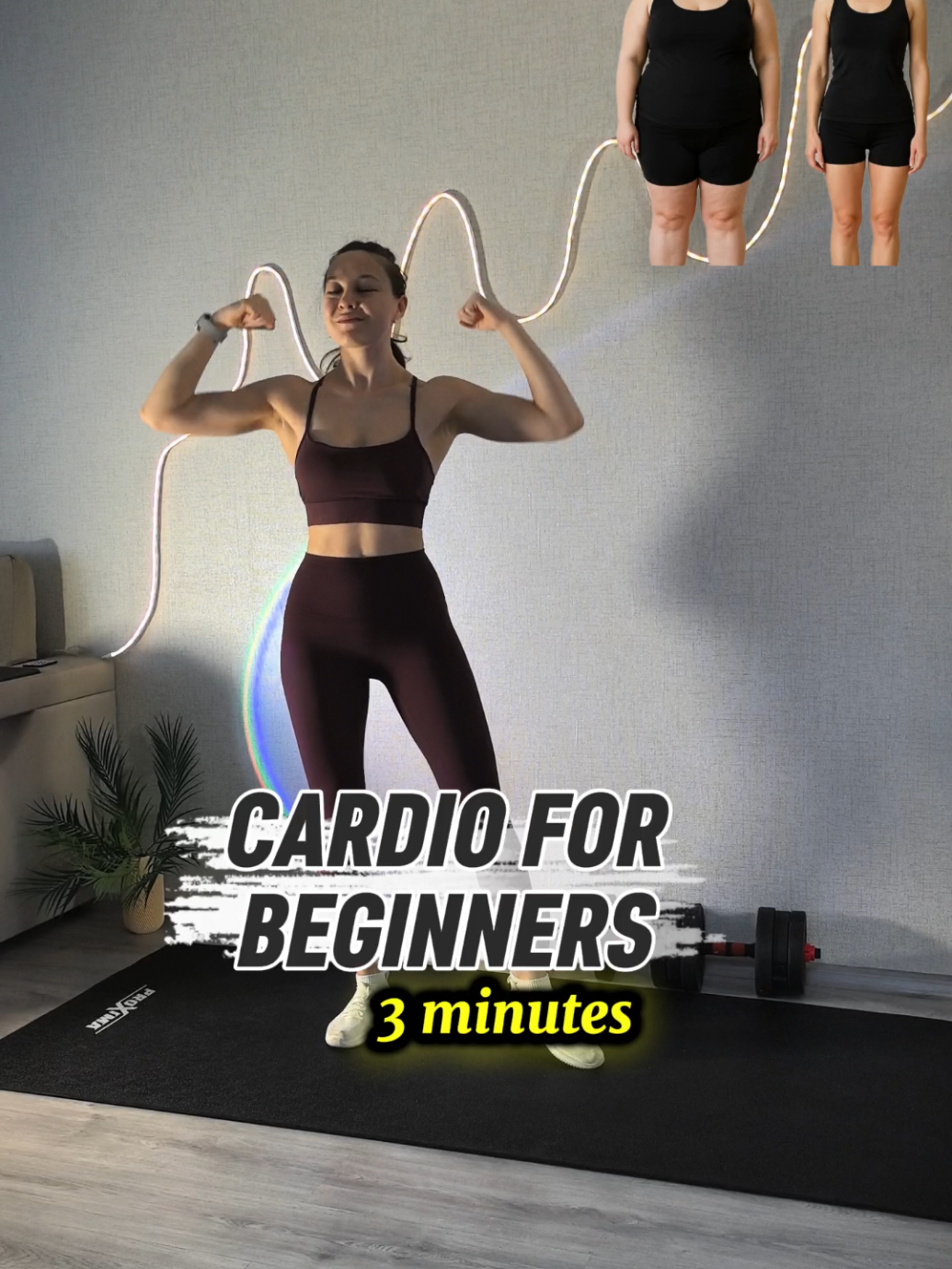 Cardio for beginners 🔥 3 minutes workout 20 seconds work 10 seconds rest Do 3-6 rounds #workouthome #cardioworkout #workoutroutine #workouthome 