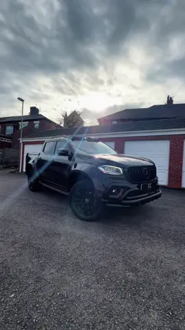 Built Not bought 🚀  Clean. Dark. Dangerous. The 3.0 V6 Turbo Mercedes X-Class with a full monster truck setup  😈 Luxury inside, chaos under the hood   Beauty and the beast… all in one build.   Email or Call for enquires #t#trucktokl#liftedtrucksl#luxurytrucksmercedesxclass #r#rangerraptor