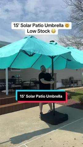 Need shade for your backyard this summer,  a 15’ umbrella should do the trick… #shade #sunnyday #patiomakeover #patioseason #tiktokshopspringglowup 
