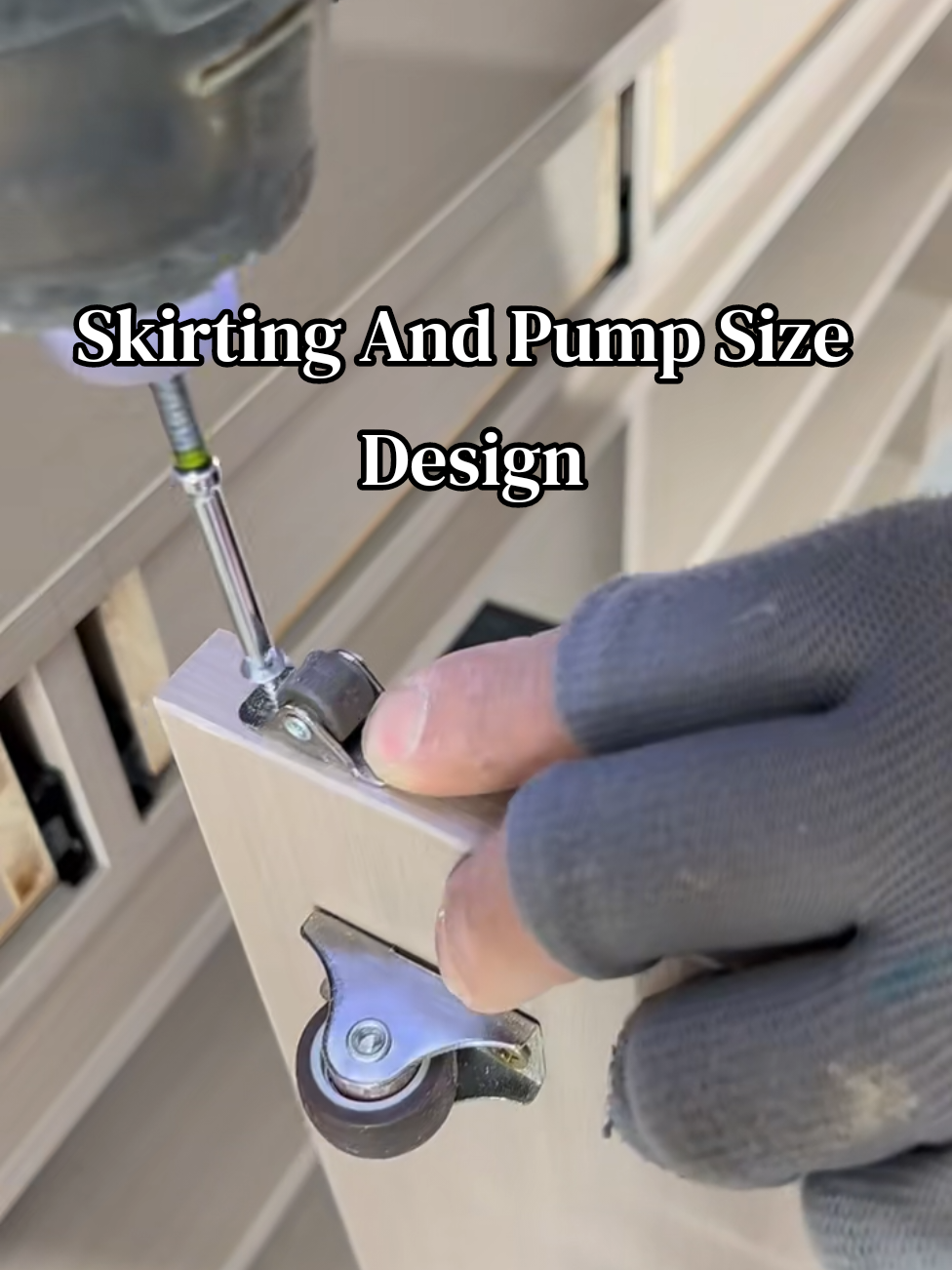 Pull-out skirting board cabinet with stopper fabrication. Skirting and pump size design.#woodworking #carpenter #construction #fypシ゚viral #design 