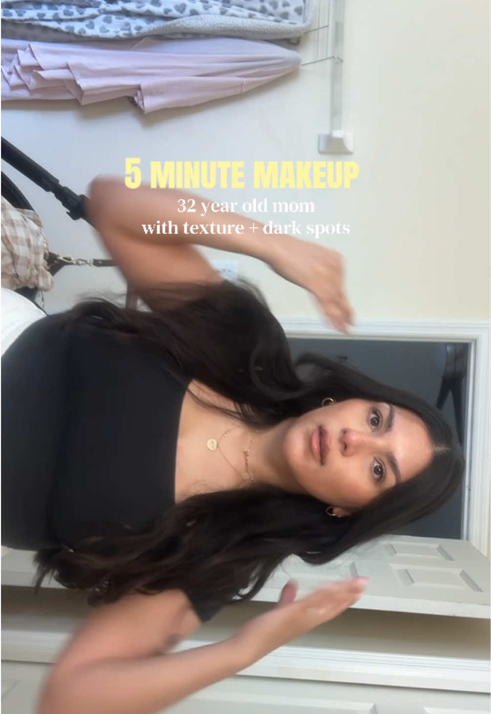 2 months postpartum and taking 5 min to get ready every day (most days) has been so good for me 💛  Gonna 🔗 some of my everyday favs by @tarte cosmetics  Lippy is in white peach 🍑 and it’s plumping- have repurchased this one 5 or 6 times now and love! #grwm #5minmakeup #2monthspostpartum #selfcareroutine 