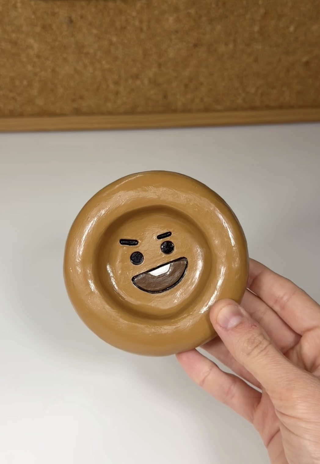 The BT21 squad is coming together… Shooky’s turn 🍪🤎 One of my favorites 🫶🏻who’s yours?? 👀 #airdryclay #clayart #bt21 #bts #shooky 
