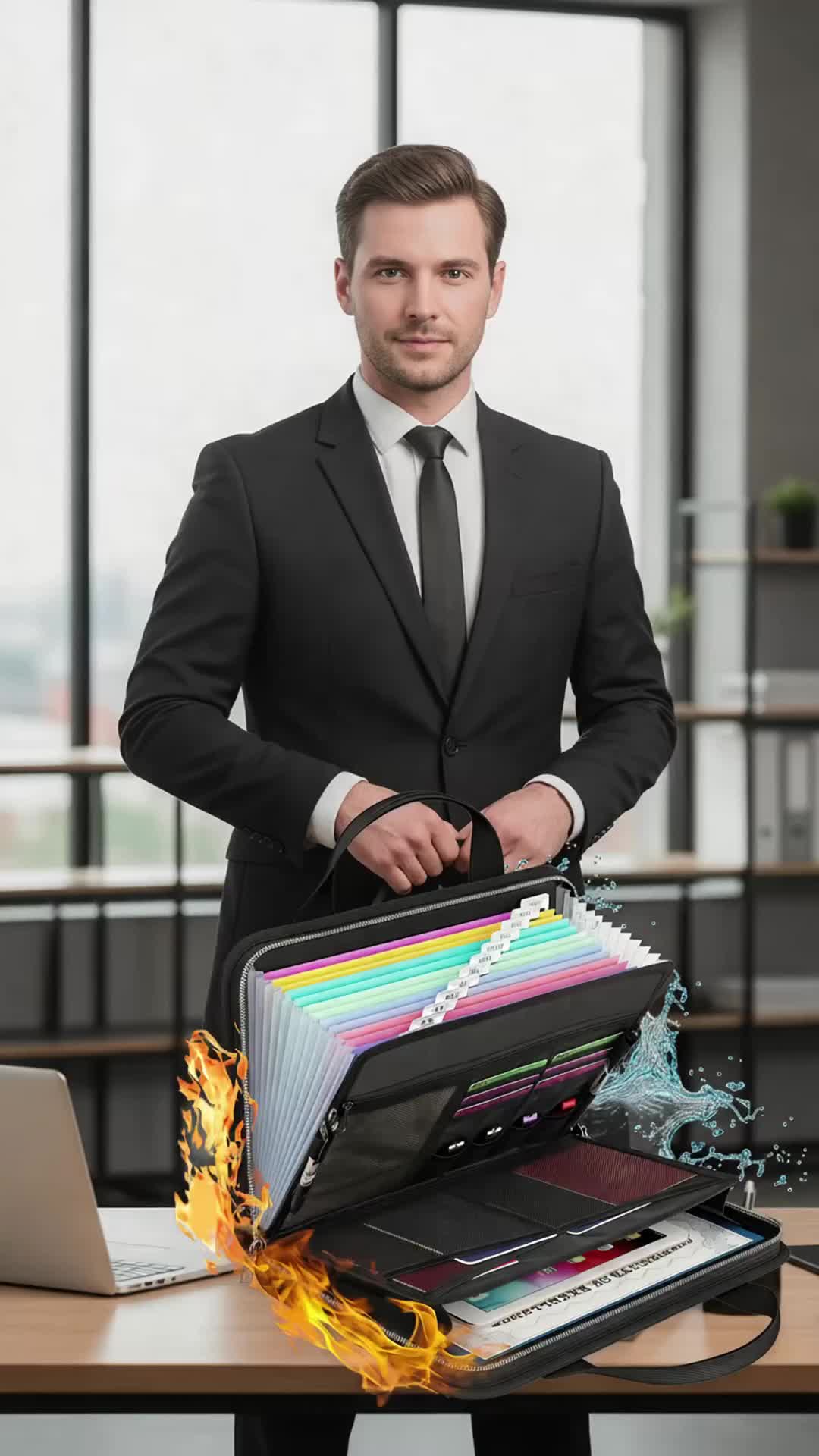Fireproof Document Bag, Multi-Functional Fire Resistant File Organizer, Expanding File, Safe Storage for Important Documents & Certificates #schoolbag #bagaccessories #backpacks #worktote #largecapacitybag #documentorganizer #deskorganization #versatilepurse #westernaccessories #officebag