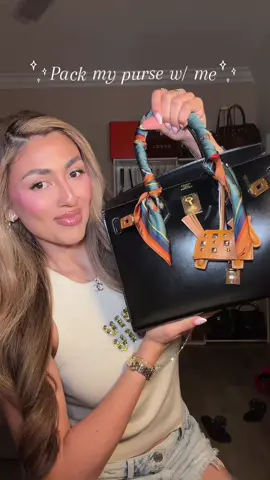 Bag reset for the week! Finally using this baby 🐎 🧡 #fyp #packmybag #bagcollection #bagcharms #asmr 