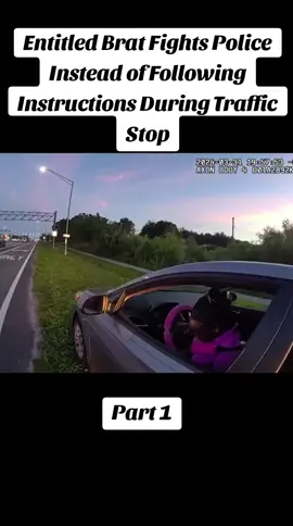 Entitled Brat Fights Police Instead of Following Instructions During Traffic Stop #police #policeofficer #cops #bodycam 