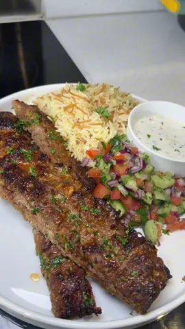 Lamb kofta recipe:  Minced lamb  Parsley Grated onion  Chopped garlic  Red pepper pasta  Cumin  Salt  Black pepper  Chilli flakes ( optional )  Paprika  Oregano  Rice:  Vermicelli  Rice  Chicken stock + water  #fyp #kebab #turkishfood #FoodTok #viral 
