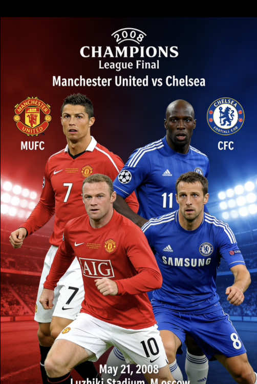 2008 UCL Final: Manchester United vs Chelsea — Chaos in Moscow⚽️❤️💙🔥#footballedit ##cristianoronaldo #drogba #manutd #chelsea 