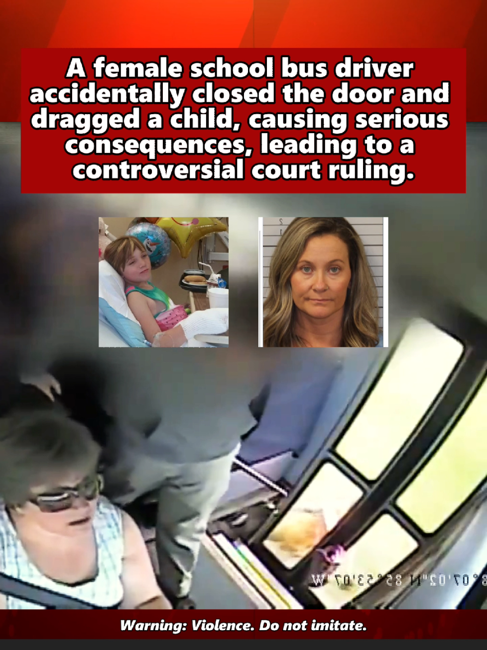 a female school bus driver accidentally closed the door and dragged a child, causing serious consequences, leading to a controversial court ruling. #usanews #truecrime #court #news #breakingnews 