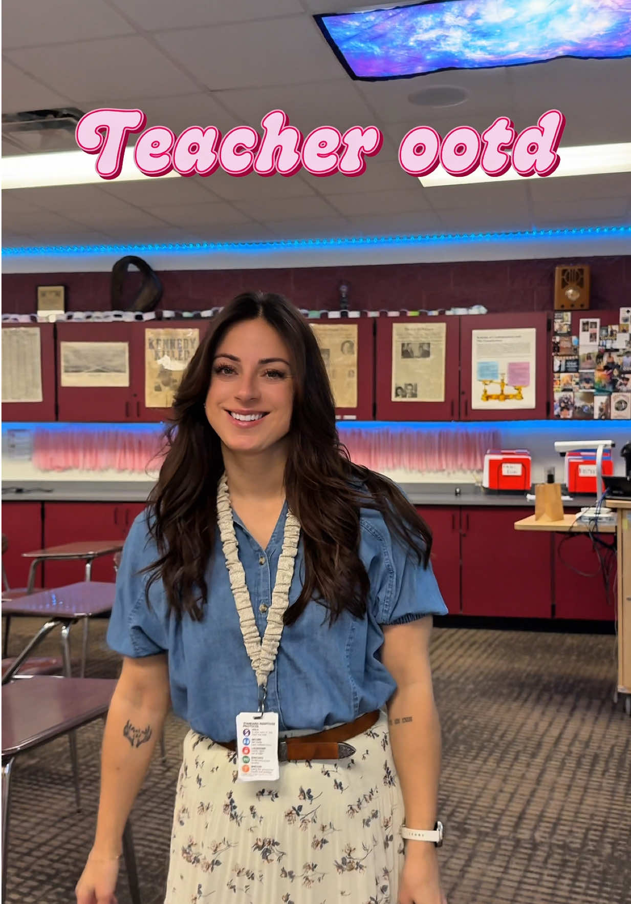 Starting to get more of a spring vibe as the weather warms up! #maxiskirt #springfashion #teacheroutfit #teacherootd #OOTD