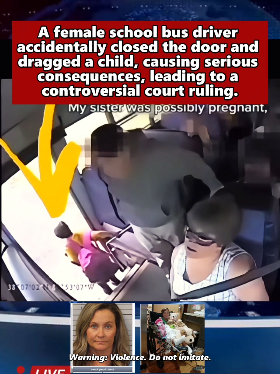 a female school bus driver accidentally closed the door and dragged a child, causing serious consequences, leading to a controversial court ruling  #news #breakingnews #courtroom #newstoday #truecrime #usanews 