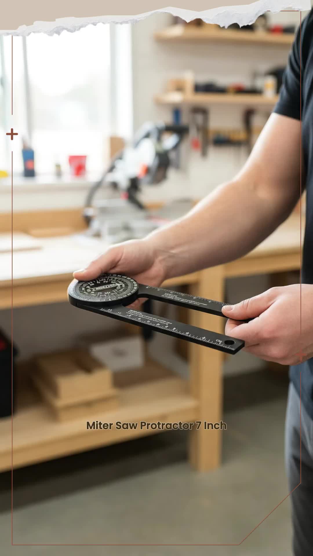 Miter Saw Protractor 7 Inch, Rust Proof Angle Finder, Precision Laser Engraved Scales, Professional Measuring Rulers for Carpentry, Woodworking #precisiontools #handymanmusthave #toolsyouneed #proserieshighvisibilitytrimmer #practicaltools #machinerytools #carpentermarkers #lasertapemeasure #metalcuttingtools #menrazor