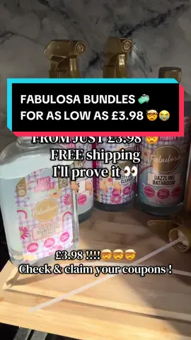 Fabulosa cleaning bundles from just £3.98 😍✨ Don’t miss out – make sure you’re claiming your coupons because that is an absolute bargain if I ever did see one! 🧼💸 Stock up, save big, and keep your home smelling unreal 💖 #springsale #tiktokshop #tiktokmademebuylt #fabulosa #flashsale 