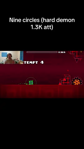 Nine circles my dream demon done in 1.3K attempts #fyp #geometrydash #ninecircles 