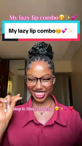 Replying to @zaharabahar.ng Welcome to Part 3 of my Lazy girl series!!!!🤭✨ What tutorial should I drop for you next??🤭🤭 . Makeup tutorial Lip combo tutorial  How to do my lip combo Easy lip combo ideas  Lip Combo for dark girls Full lips lip combo Pink lip combo Girly routines