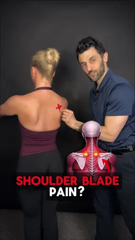 Shoulder blade pain that feels like tightness? It might be WEAKNESS. If your shoulder blade feels tight or in spasm, it’s often more than tight muscles—it’s a lack of control and strength. 💡 What’s happening? The muscles that connect your shoulder blade to your spine help control movement. When they’re weak, your body loses control. That can feel like tightness or irritation. 🔥 Why this matters If you can’t control your shoulder blade, other muscles overwork to compensate. That’s what leads to pain and that “stuck” feeling. 🛠️ Exercise to build control + strength 1️⃣ Retract + shrug + depress Pull your shoulder blades together, then shrug up, then pull them down. This hits multiple muscles that support the shoulder blade. 2️⃣ Lower hand position Drop your hands lower and repeat the same movement to target the muscles slightly differently. 3️⃣ Overhead variation Bring the band above eye level and repeat the movement. This challenges the shoulder blade in a different position. Improving strength and control here helps reduce compensation and relieve shoulder blade pain. Give it a try! #shoulderpain #shoulderbladepain #mobility #physicaltherapy #posture  