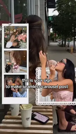 you can make seamless carousel for your next insta post in 5 min with the PSTR app 💖 #instcollage #carouselpost #collage #instasposttutorial 