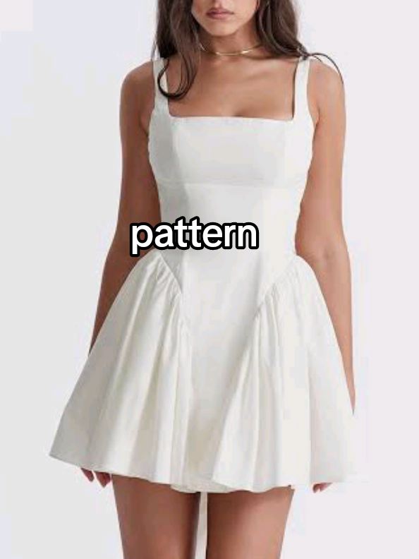 Ruffle Hem Summer Casual Short Mini Dress pattern tutorial #costuracriativa #modabrasileira #pattern #courses #fyp 