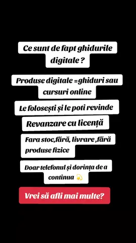 O metodă simplă pentru a începe în online.  Fără stoc, fără livrare, fără produse fizice.  Dacă vrei să înțelegi mai bine  cum funcționează dați un follow și un comentariu ☑️🤍 #produse digitale  #VenitOnline #MameOnline RomâniaEAcasa #LucruDeAcasa  #AfacereOnline 