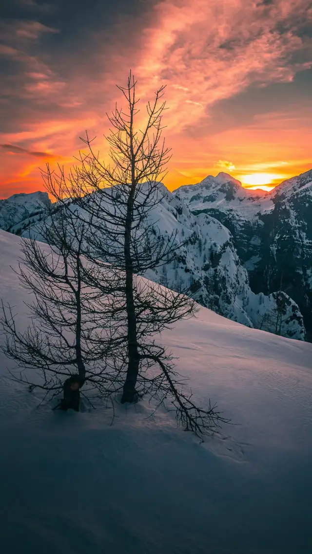 Another epic sunset in the Julian Alps ❤️ come to Slovenia and You will fall in love 😍 #slovenia #alps #landscape #winter