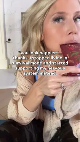 “you look happier”… thanks, I stopped living in survival mode and started supporting my nervous system instead…. for a long time I thought feeling overwhelmed, tired, and constantly on edge was just part of this season of life…. like something I had to push through. but I’ve learned that when you start slowing down, supporting your body, prioritizing sleep, getting outside, and adding in simple habits that actually work… everything starts to shift. your mood. your energy. your patience. your peace. nothing extreme…. just small, consistent changes that actually stick. and that’s what I share here…. simple wellness, daily rhythms, and the things that are helping me feel like myself again in a full life…. if you’re feeling stuck in go go go mode and want a softer, more sustainable way to feel better… follow along 🤍 #WellnessJourney #NervousSystemSupport #SimpleWellness