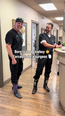 The boots stay on…even in scrub. 🤠 #westtexas #builtdifferent #scrubsandboots #surgeonlife #oralsurgery 