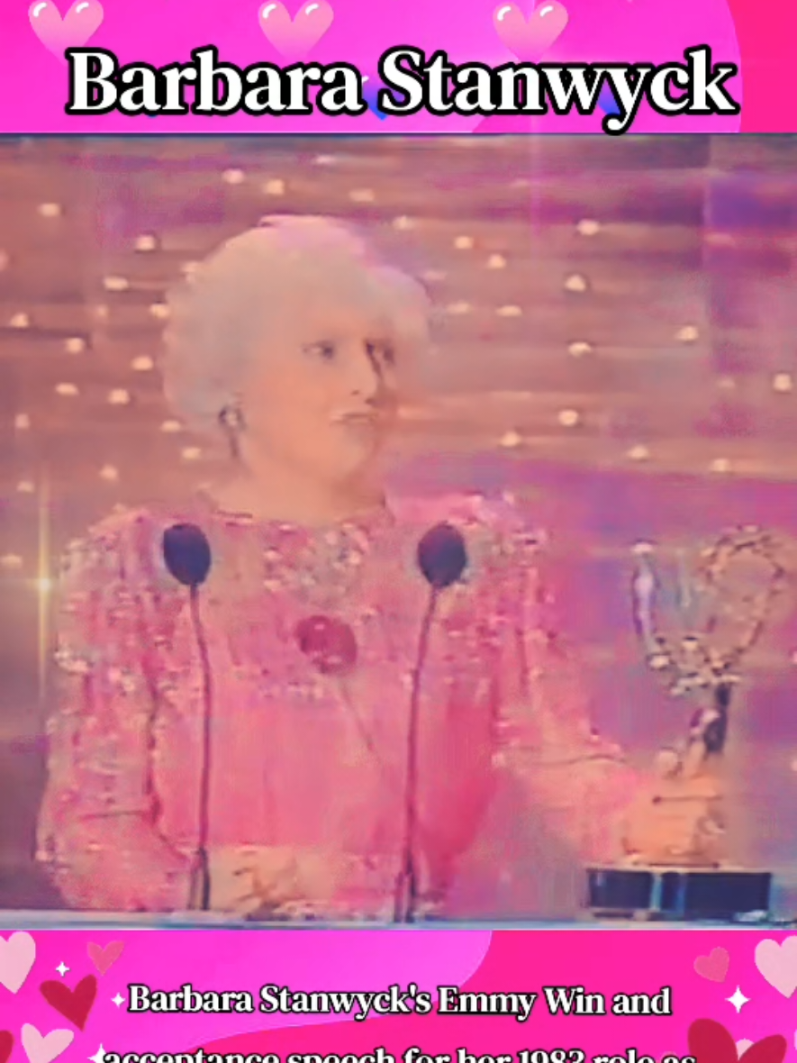 Barbara Stanwyck's Emmy Win and acceptance speech for her 1983 role as 