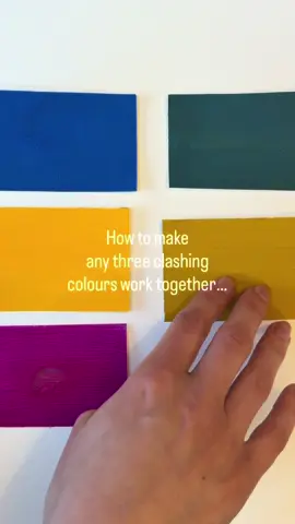 Such an easy little trick for creating a colour palette 👇 Pick 3 paint colours (they don’t even have to go together). Then just mix a tiny bit of each one into the others. It kind of links everything up, so the colours feel like they belong together… and the whole palette looks more intentional. Let me know if you give it a try!