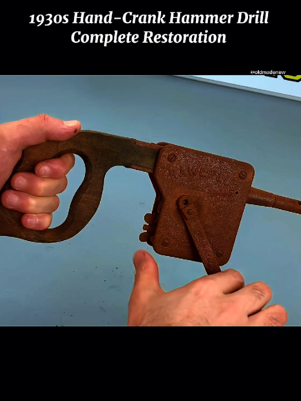 1930s Hand-Crank Hammer Drill  Complete Restoration #restore #restoration #rusty #rust #asmr 