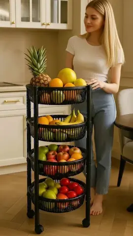 Organizador Fruteira 4 Andares Com Rodinhas Plástico Montavel Utilitária #fruteiradechao #organizaçãodecozinha #cozinhaorganizada #utilidadesdomesticas #achadinhosdatiktok @Achadinhos Econômicos 
