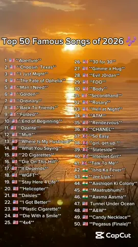 top 50 famous songs in 2026 #top #worldwide #countries #fyp #rank 