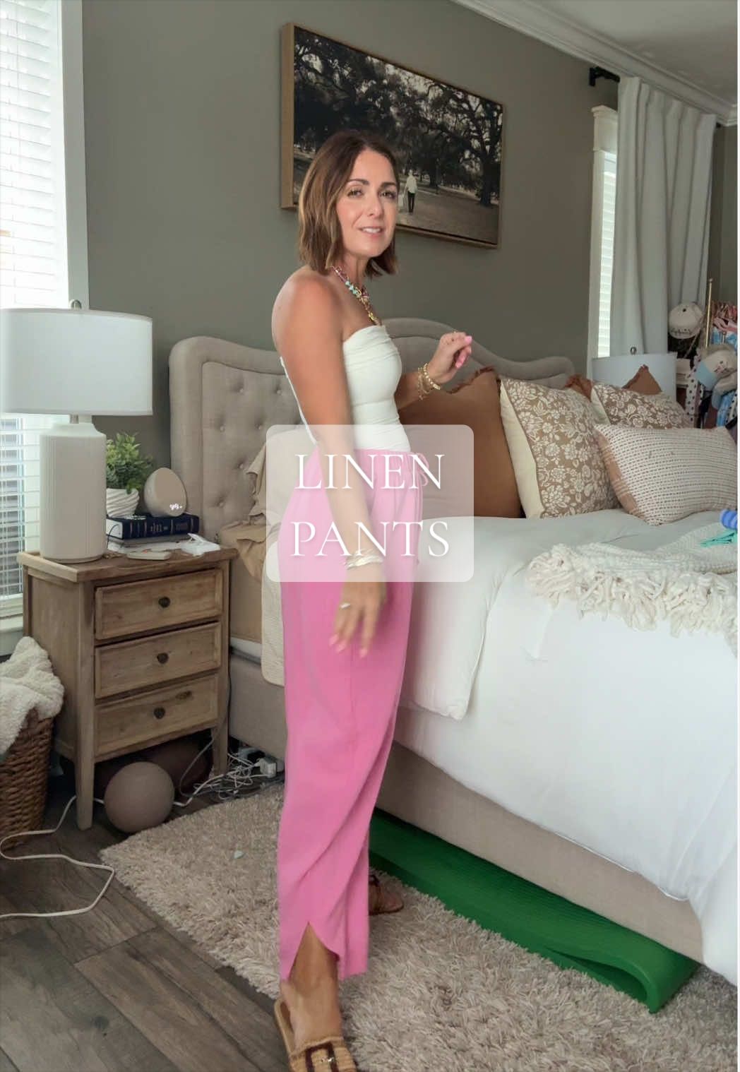 Love these flowy pants for spring and summer!  #linenpants #springoutfit #summeroutfit #outfitinspo #tiktokshopspringglowup 