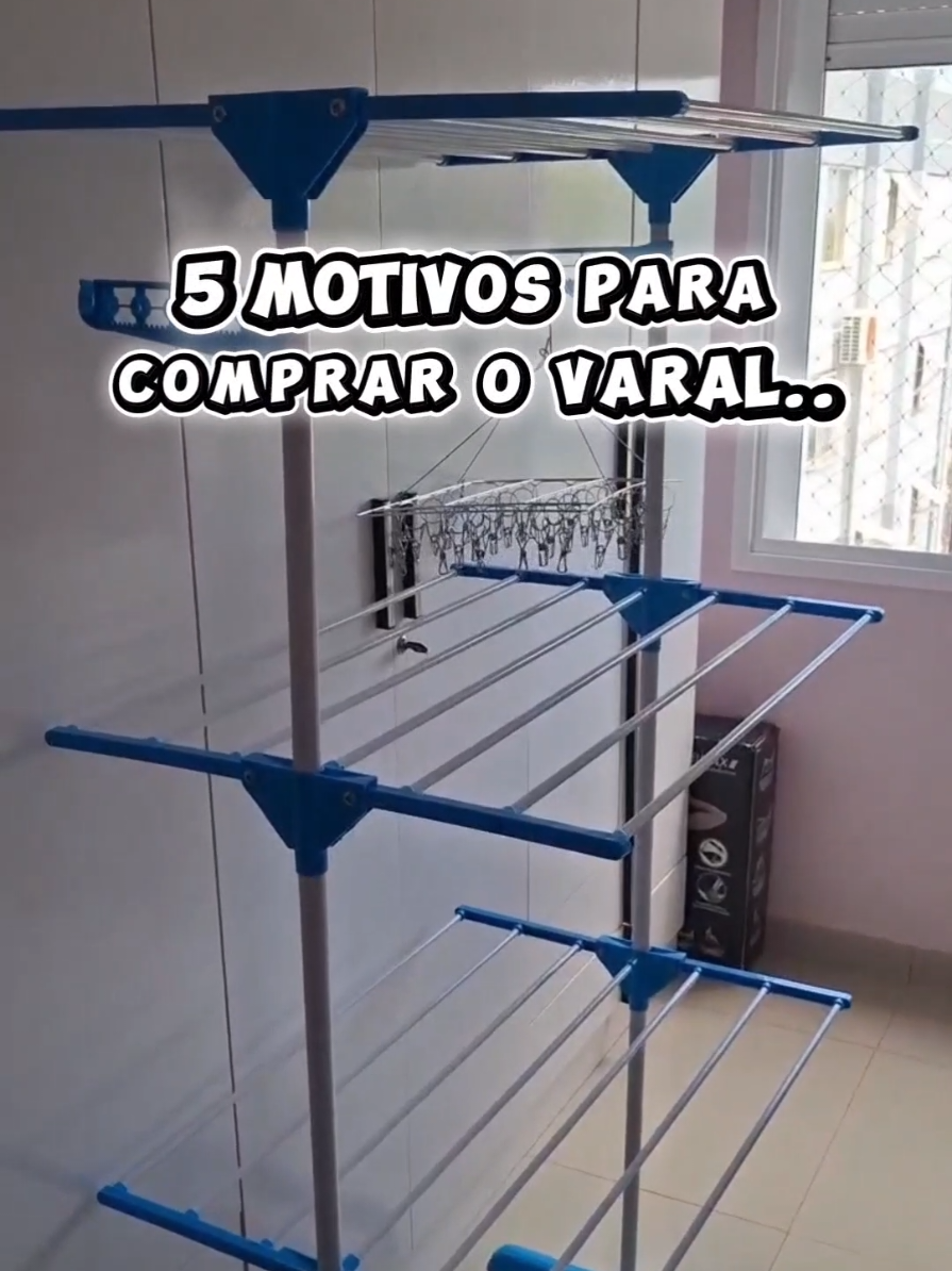 ISSO AQUI TÁ SAINDO MUITO 😱 Varal resistente, com 3 andares e super fácil de guardar Perfeito pra otimizar espaço e secar mais roupas de uma vez 👀 Não fica sem, viu! Aproveita no carrinho 🛒 #tiktokshop #utilidades #casaorganizada #varal 