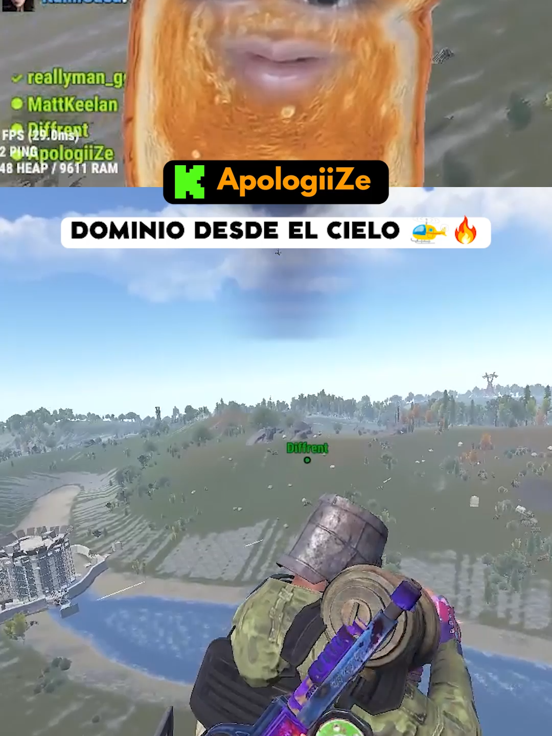 PVP DESDE EL CIELO 🚁 #perust #rust #gaming #rustclips #rustgame