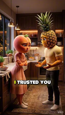 Part 2 - story about pineapple and peach family. #aianimation #cartoons #storytelling #kitchen #talking 