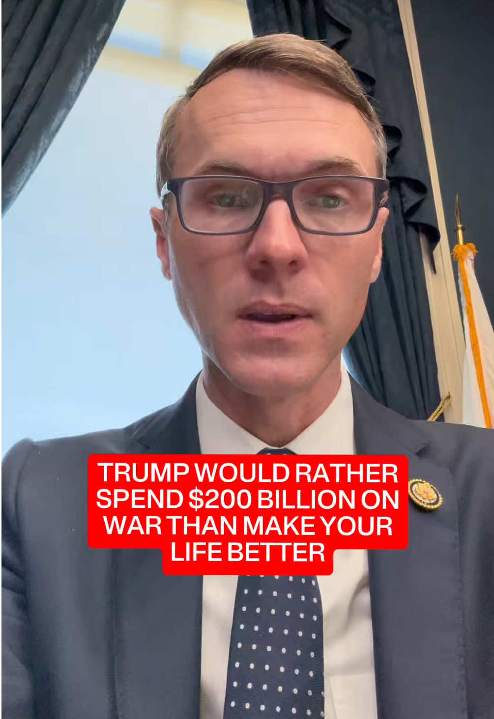 Trump wants to pour $200 billion into his illegal war with Iran instead of helping families here at home.   Families are getting crushed by rising costs & skyrocketing grocery bills — and he’s choosing war over them.