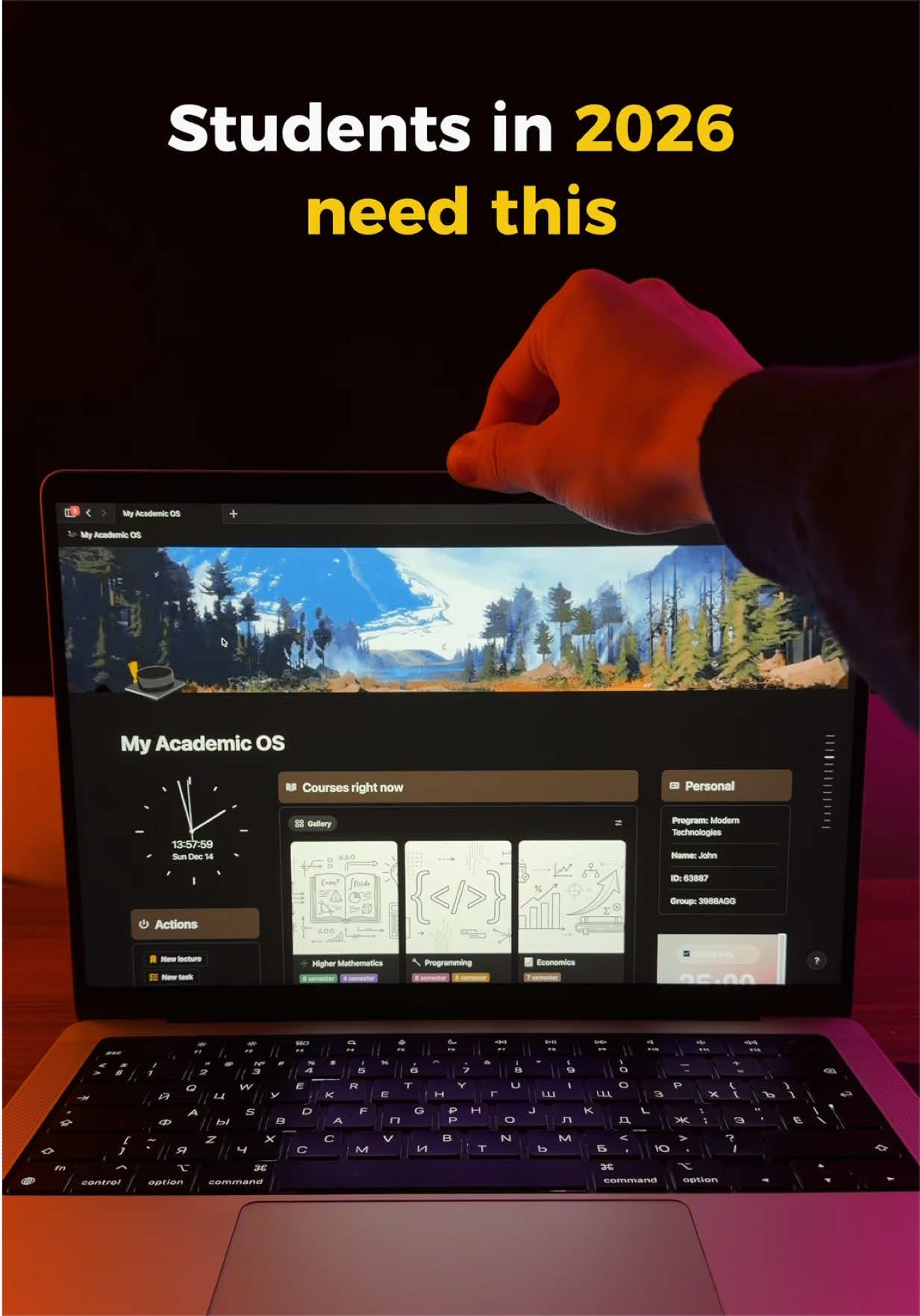 Exams don’t stress you. Uncertainty does. “What should I study first?” “Am I behind?” “Did I forget something?” Academic OS gives you: 📚 Clear overview of all courses 📅 Assignment + exam tracker 🧠 Weekly study planning system 📊 Progress tracking per subject No chaos. Just clarity. Comment “STUDENT” and I’ll send the link. #notionstudent #studyorganization #studentproductivity #notionsetup #academicsuccess