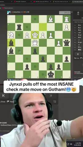 Jynxzi pulls off the most INSANE check mate move on Gotham!🥶🤯 #jynxzi #jynxziclips #jynxzifunnymoments #chess #chesstok 
