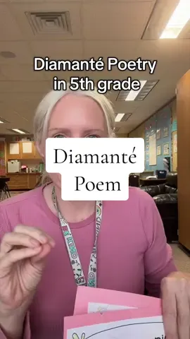 Diamanté Poetry in 5th grade #5thgradeteacher #teacherlife #springwriting #teachertok #elementaryteacher