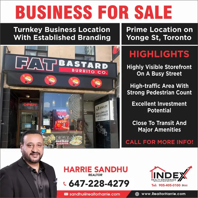 👉Just Listed Business For Sale #fatbastardburrito in #torononto 👉To Book A Viewing Call 📞 647-228-4279 📲 Realtor - Harrie Sandhu  ☎️647-228-4279  👉Index Realty Brokerage 🌐Www.RealtorHarrie.Com  #RealtorHarrie #RealtorHarrieSandhu  #TorontoRealEstate     