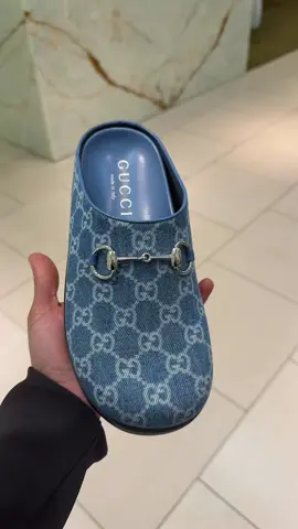 Dm to purchase! Gucci $890 #mule #denim #gucci #saks