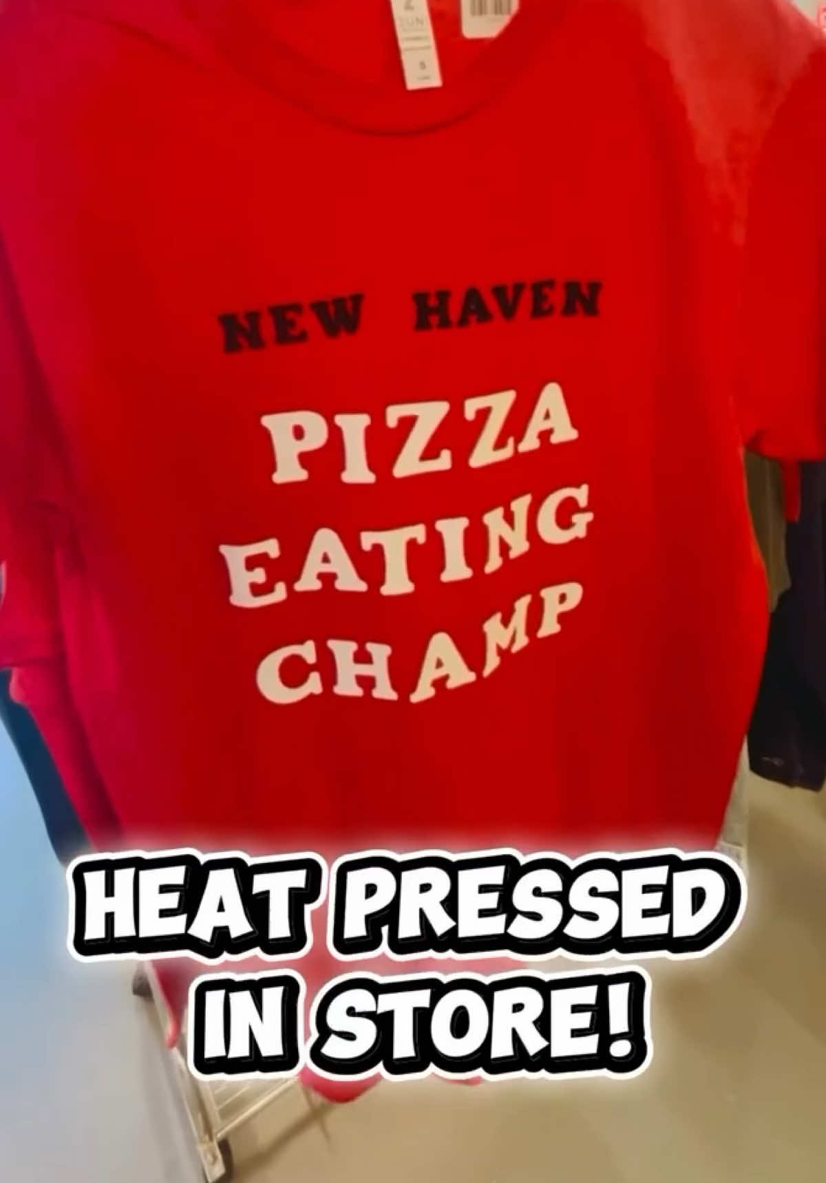 No charcoal oven, but we have heat-pressed original tees. 🔥 #newhaven #apizza #nhv #woosterstreetpizza #heatpress 