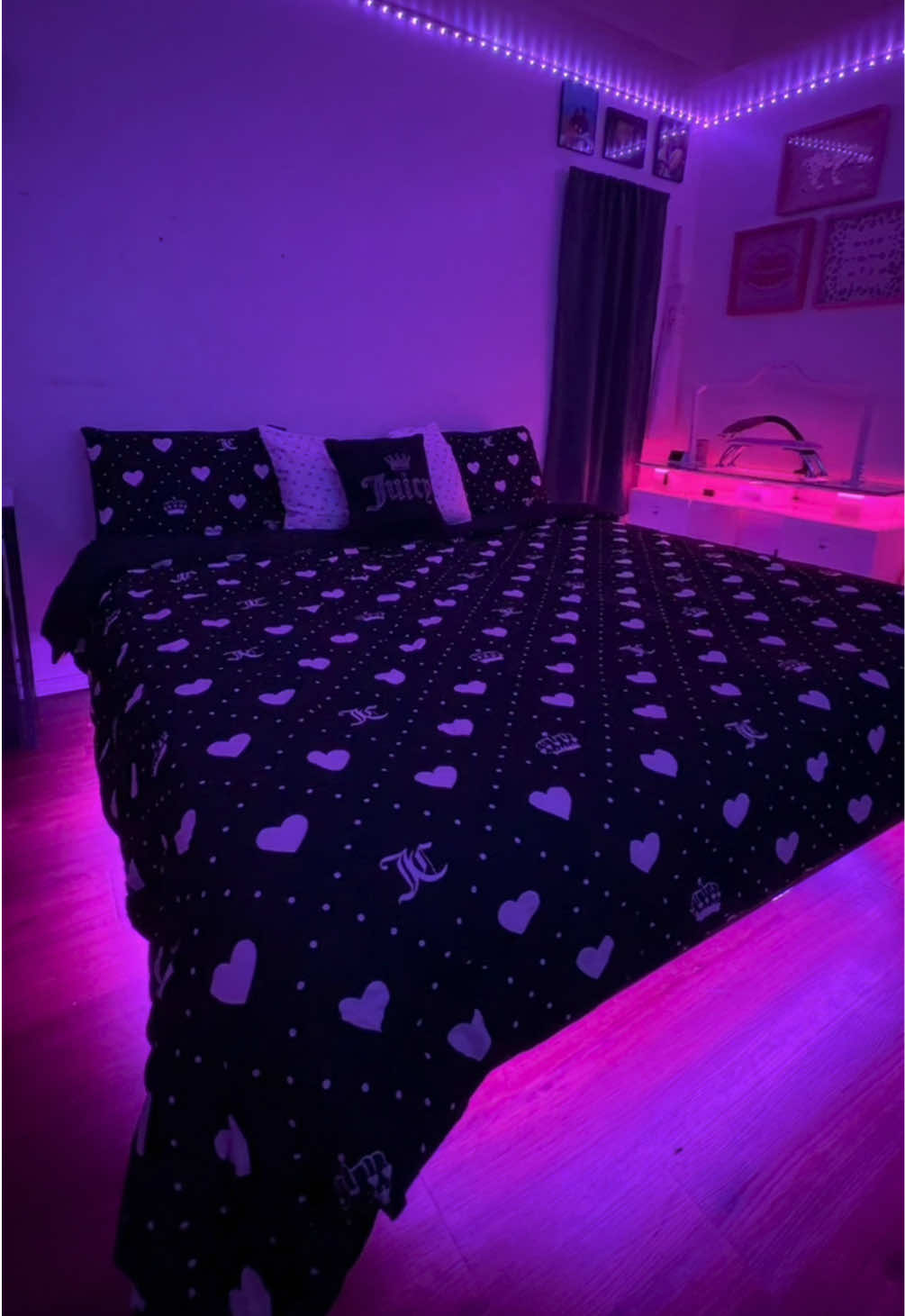 Floating bed frame ☁️💗  #roommakeover #fyp #bedframe #viral #king 
